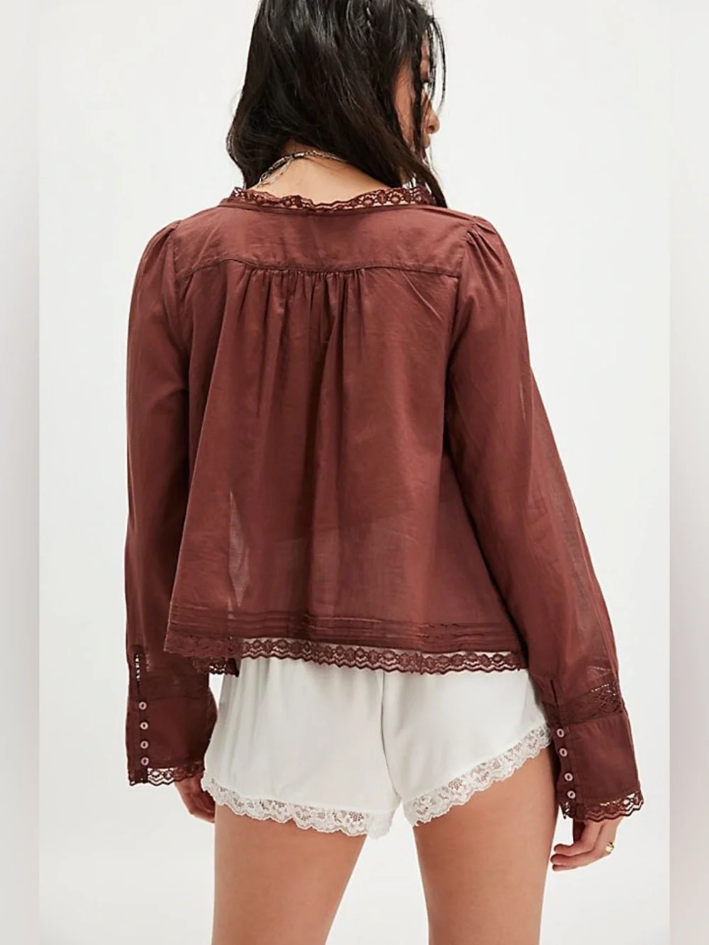 NWOT Free People Forevermore top in brown size XS